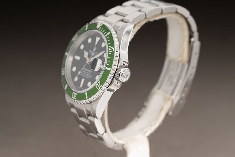 2005 Rolex 16610 Submariner Green Bezel with Rolex Service Card