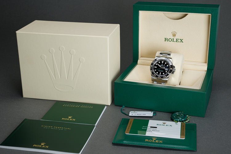 2017 Rolex 116710LN GMT Master II Box, Card, Booklets & Hangtags