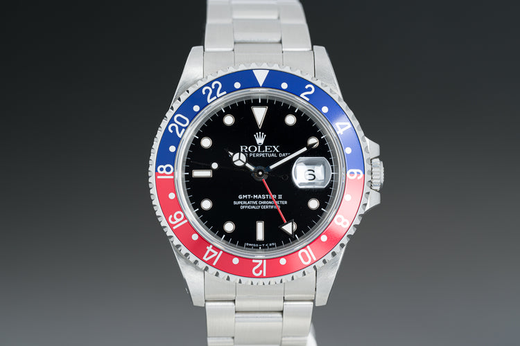 1991 Rolex 16710 GMT Master II Pepsi bezel Insert Oyster Bracelet