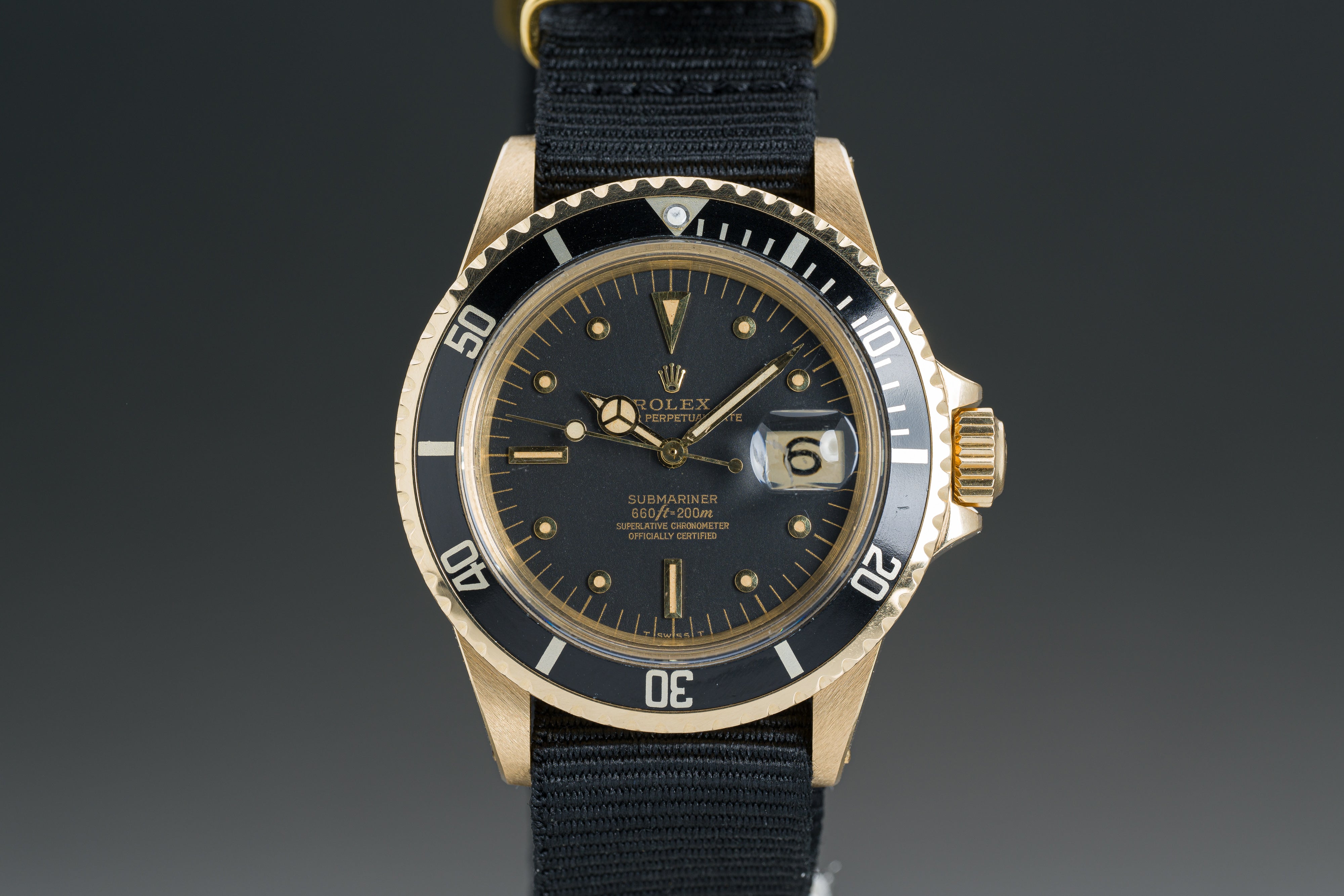 HQ Milton - 1970 Rolex 1680/8 18k Date with Black Nipple Dial and Paper, Inventory #A5199, For Sale