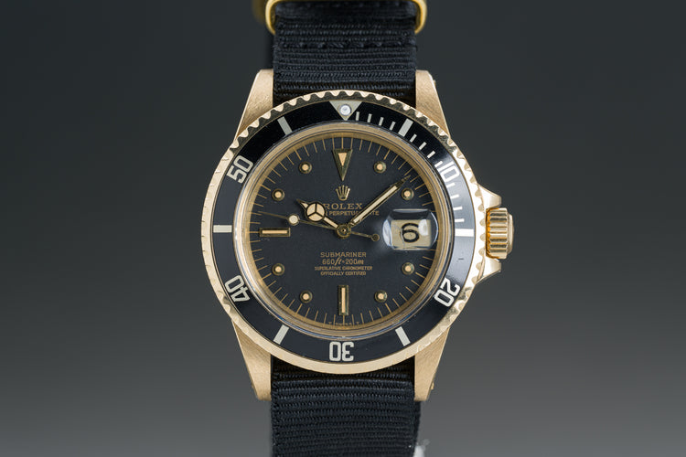1970 Rolex 1680/8 18k Submariner Date with Black Nipple Dial and Papers