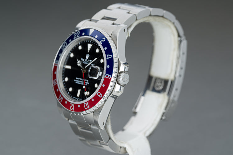 1991 Rolex 16710 GMT Master II Pepsi bezel Insert Oyster Bracelet