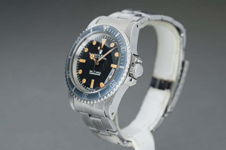 1971 Rolex 5513 Submariner Serif Dial Creamy Patina Original C&I Bracelet