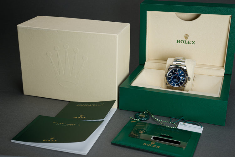 2020 Rolex 326934 Sky-Dweller Blue Dial Oyster Bracelet Box, Card, Booklets & Tags