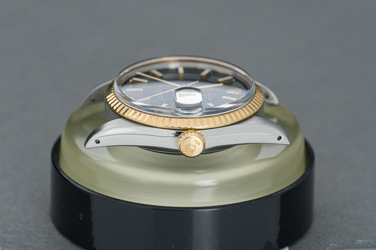 1986 Rolex 16013 Datejust 18k/St Black Dial Jubilee band Box, Papers Booklets & Tag