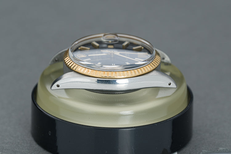 1986 Rolex 16013 Datejust 18k/St Black Dial Jubilee band Box, Papers Booklets & Tag