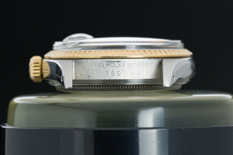 1986 Rolex 16013 Datejust 18k/St Black Dial Jubilee band Box, Papers Booklets & Tag