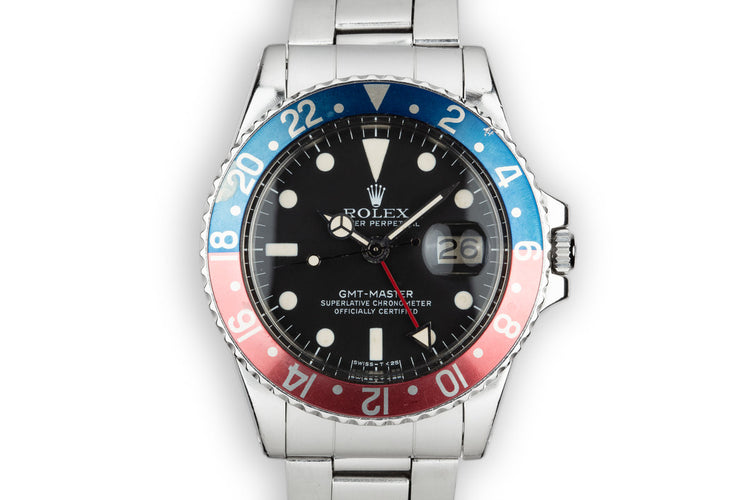 1977 Rolex GMT-Master 1675 "Pepsi" with Box, Papers, and Service Papers