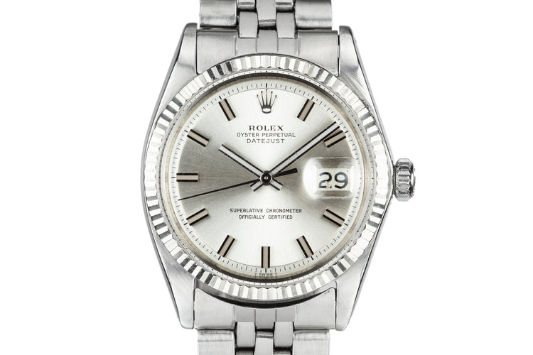 1968 Rolex DateJust 1601 with Silver No Lume "Wide Boy" Dial