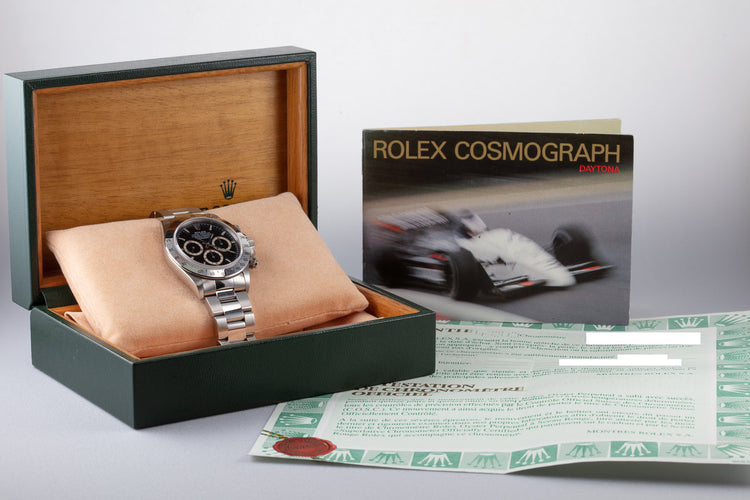 1995 Rolex Zenith Daytona 16520 Black Dial with Box and Papers