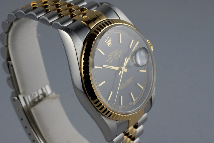 1994 Rolex Two Tone DateJust 16233 Glossy Black Dial