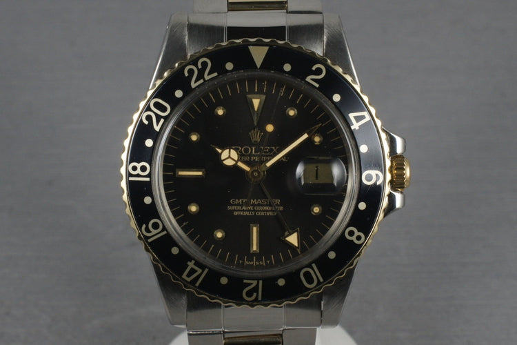 Rolex GMT Two Tone 1675 with black nipple dial