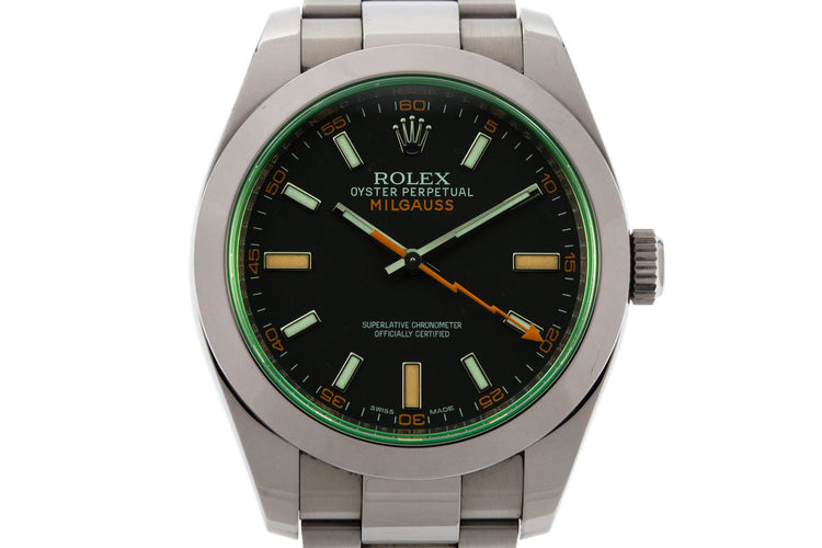 2013 Rolex Milgauss Green 116400V with Box and Papers