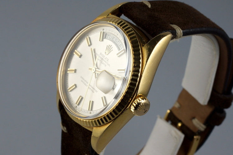 1971 Rolex YG Day-Date 1803 Silver ‘Wide Boy’ Sigma Dial