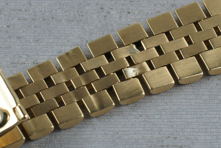 Rolex 18K Gold Datejust 6305 with Roulette date wheel and Serpico Y Laino