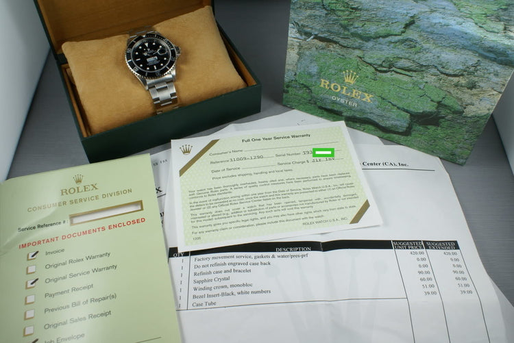 Rolex Submariner 16610 COMEX with RSC service papers