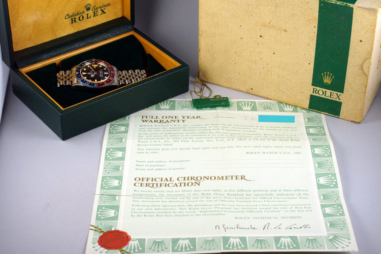 1981 Rolex GMT 16750 Matte Dial with Box and Papers
