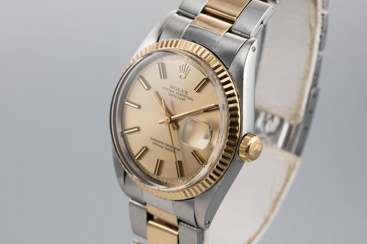 1972 Rolex Two-Tone DateJust 1601 Gold Sigma Dial on Two-Tone Oyster Bracelet