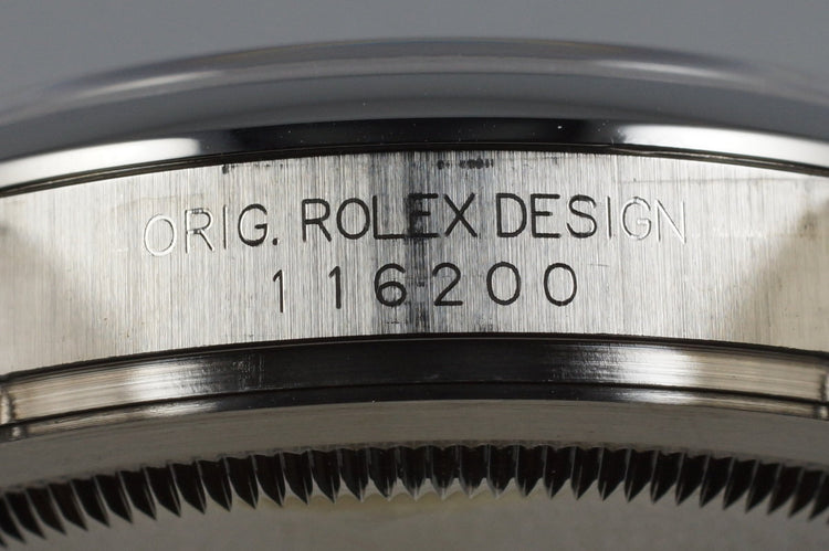 2005 Rolex Datejust 116200 Silver Roman Numeral Dial