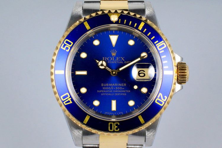 1993 Rolex Two Tone Blue Submariner 16613