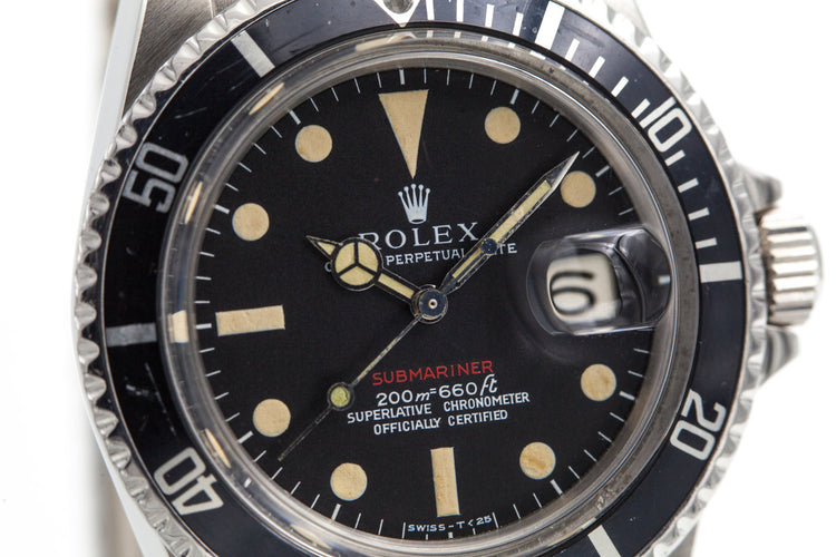 1969 Rolex Red Submariner 1680 Meters First Mark 1 Long F with Box and Papers