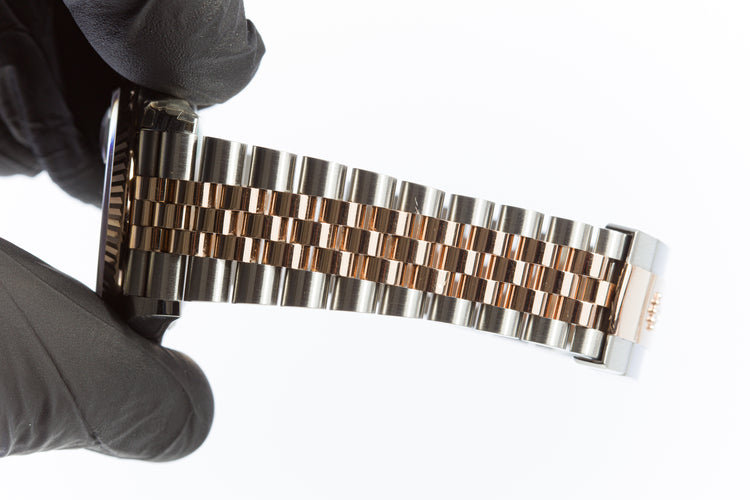 2019 Rolex 18k Rose Gold/St DateJust 126231 Black Diamond Dial with Box, Card, Booklets, & Hangtags