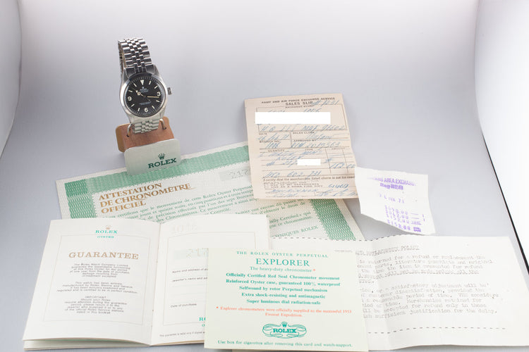 1969 Rolex Explorer 1016 Matte Dial with Double Punch Papers