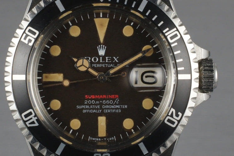 1969 Rolex Red Submariner 1680 Meters First Mark II BROWN Dial with Box and Papers