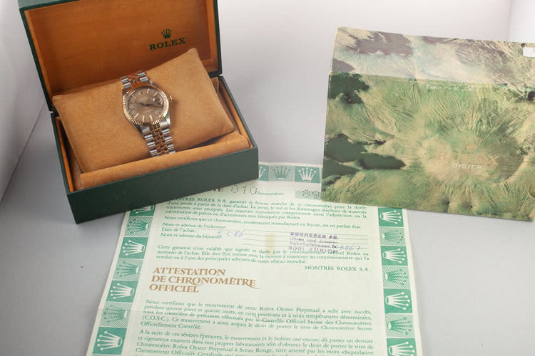 1985 Rolex Two-Tone DateJust 16013 Tropical Brown Dial with Box and Papers