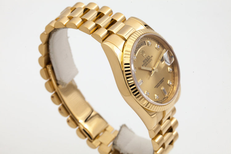 2005 Rolex YG Day-Date 118238 with Diamonds