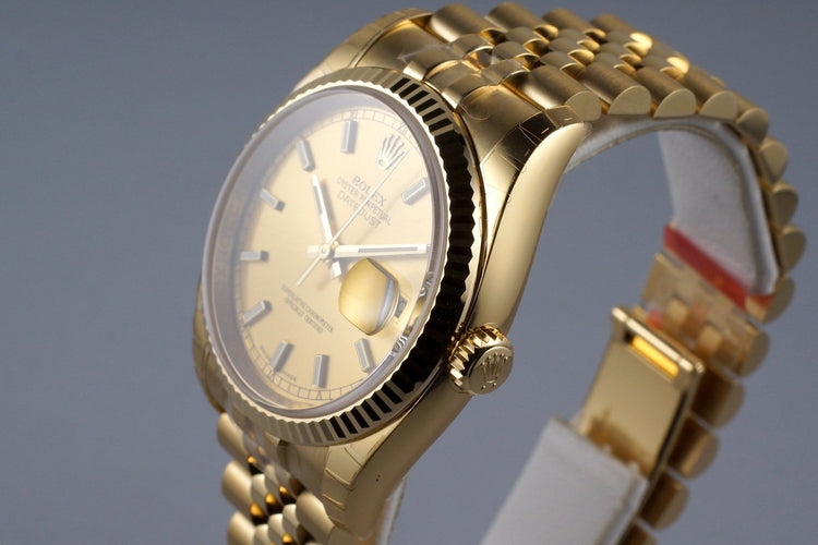 2015 Rolex YG DateJust 116238 with Box and Papers MINT