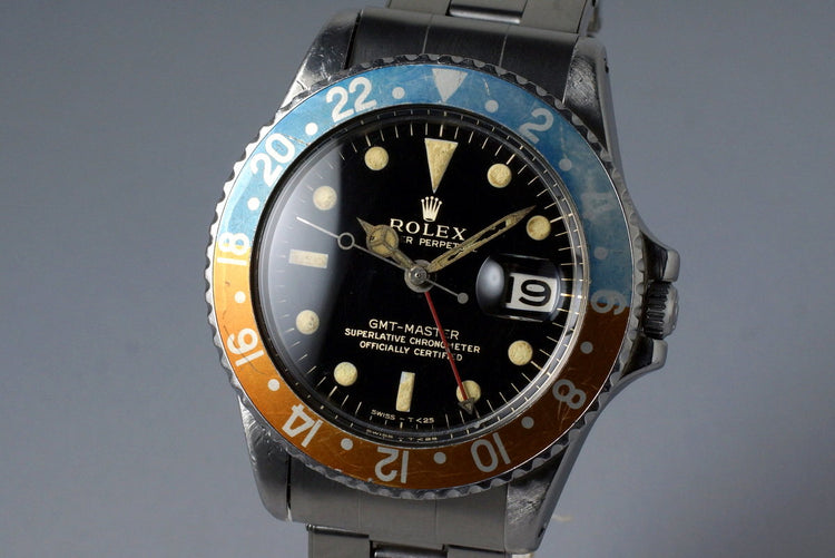 1964 Rolex GMT 1675 Glossy Gilt Dial with Box and Papers