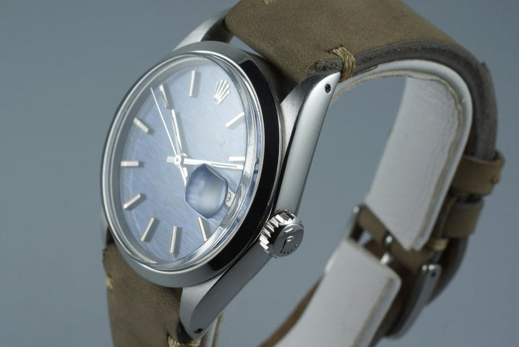 1969 Rolex Date 1500 Blue Textured Dial