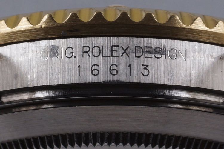 1999 Rolex Two Tone Blue Submariner 16613 with Box and Papers