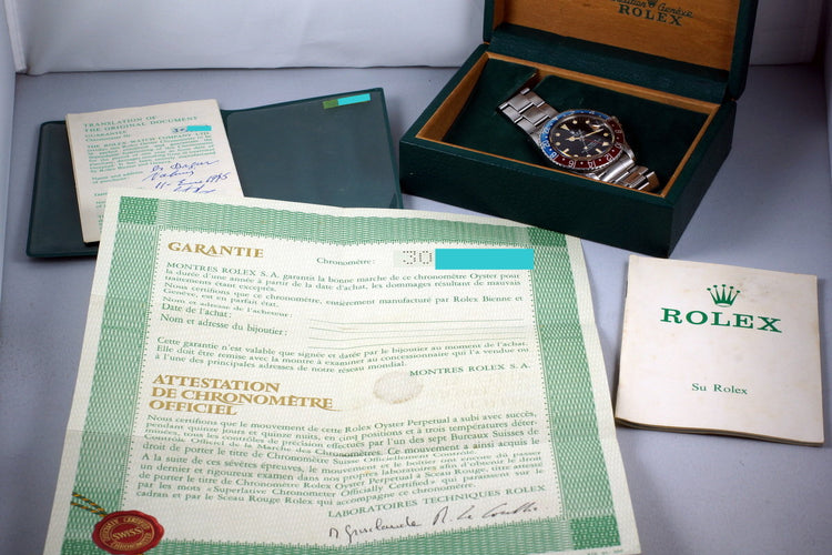 1971 Rolex GMT 1675 with Box and Papers