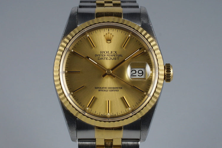 1991 Rolex Two Tone DateJust 16233 Champagne Dial
