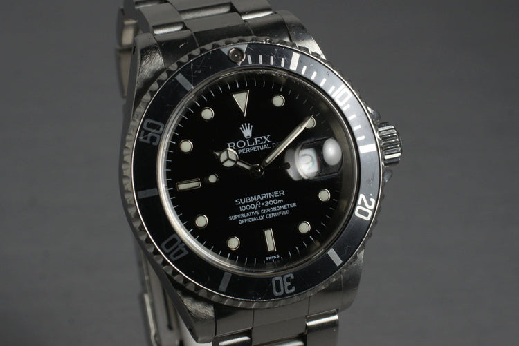 1999 Rolex Submariner 16610 with Box and Papers