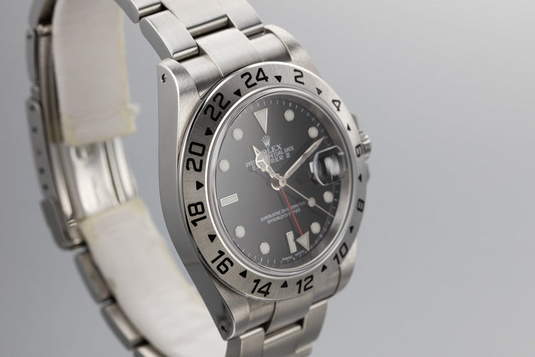 2001 Rolex Explorer II 16570 Black Dial with Box and Papers