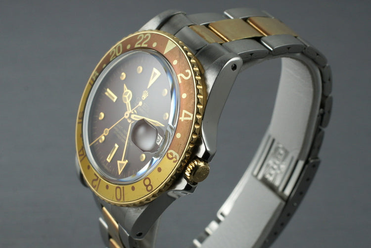 1967 Rolex Two Tone GMT 1675 Root Beer Dial with Service Papers