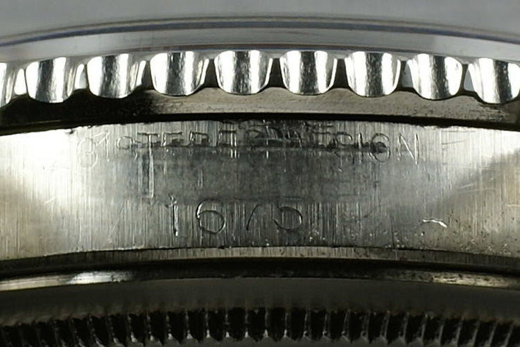 Rolex GMT Ref: 1675 Pointy Crown Guard chapter ring exclamation dial
