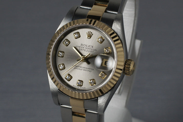 2002 Ladies Two Tone Rolex Datejust 79173 with Factory Diamond Dial