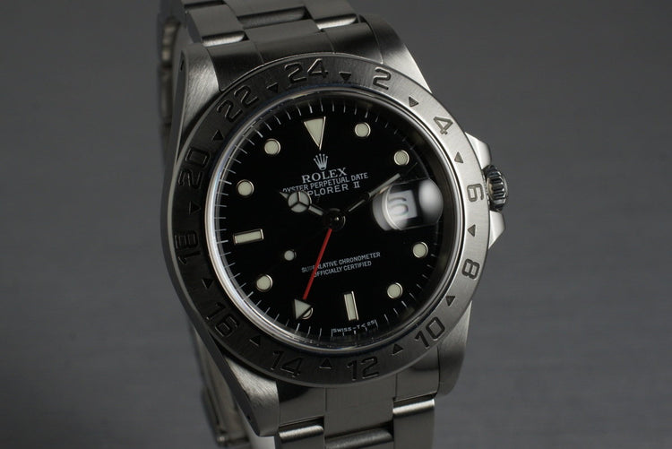1997 Rolex Explorer II 16570 Black Dial with Box and Papers