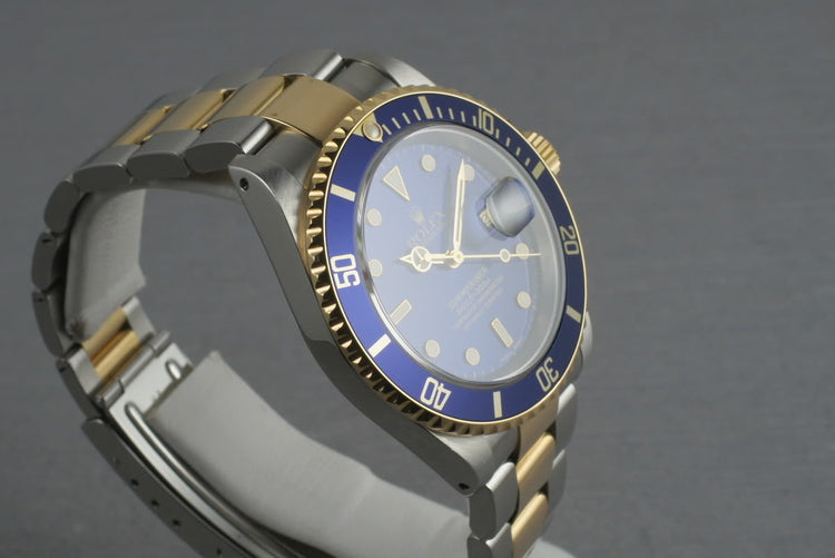 Rolex Submariner 18K/SS Blue Dial 16613 with Box and Papers
