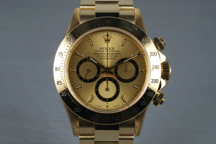 1990 Rolex 18K YG Zenith Daytona 16528 with Box and Papers