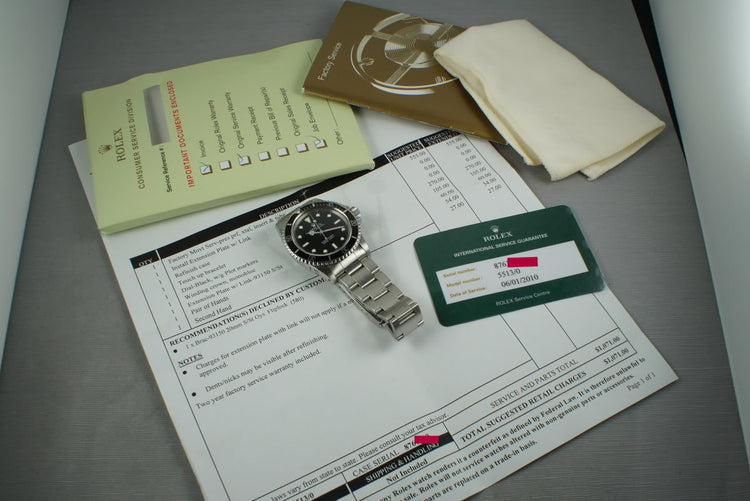 1985 Rolex Submariner 5513 with WG surrounds and Service Papers