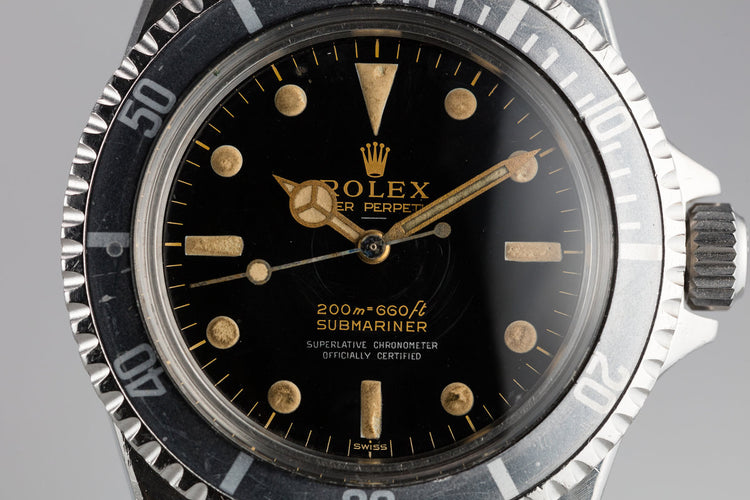 1963 Rolex Pointed Crown Guard Submariner 5512 with Gilt 4 Line Underline Dial
