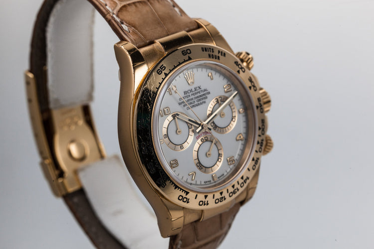 2003 Rolex 18K YG Daytona 116518 White Arabic Dial