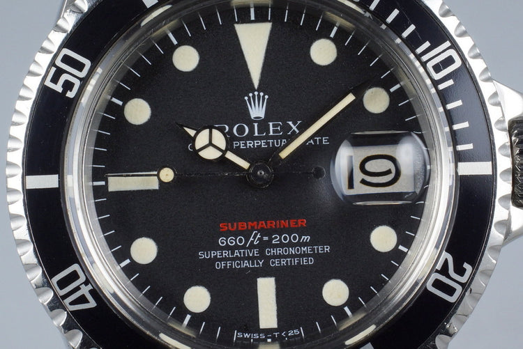 1970 Rolex Red Submariner 1680 Mark IV Dial