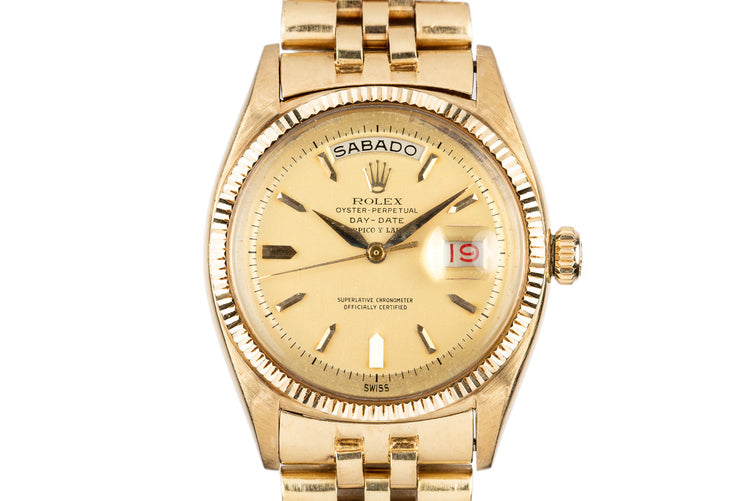 1958 Rolex 18K YG Day-Date 6611B with Serpico Y Laino Dial