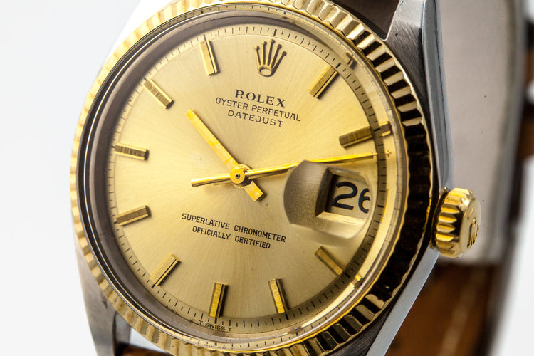 1971 Rolex SS/YG DateJust 1601 Champagne Dial